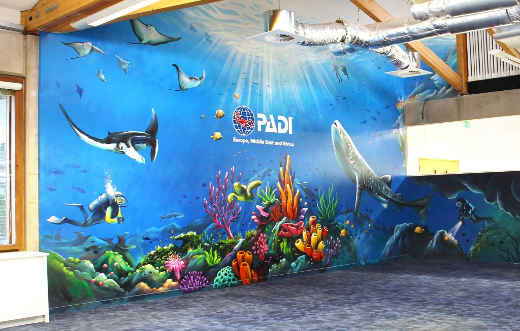 Ocean artwork in PADI's main office.